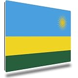 TRIOSK Kühlschrankmagnete Länderflaggen Magnet Flagge Ruanda Länder Reise Souvenir Geschenk für Reiselustige Frauen Männer Weltenbummler Kühlschrank stark eckig groß 85x55 mm