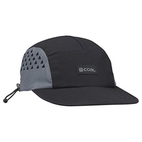 Coal Provo Tech Outdoor 5-Panel Cap - UPF Sun Protection for Cycling, Running, Hiking, Black Cover