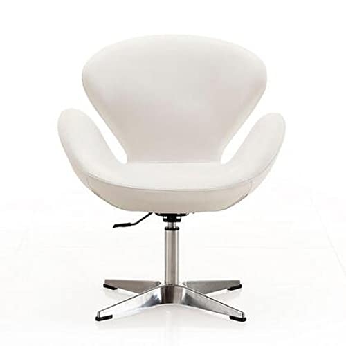 Image of Modern Swivel Lounge Chair with Hydraulic Lift for Home Office Hotel Cafe (White Set of 2)
