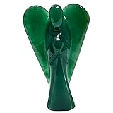 ANAYA AGATE Green Jade Guardian Angel Statue – 2 Inch Natural Hand-Carved Crystal Angel Figurine for Luck, Prosperity & Positive Energy – Healing Stone for Women, Home & Office Decor