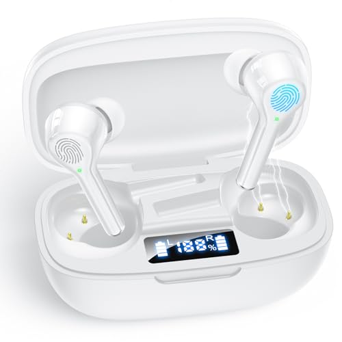 Hearing Aids for Seniors Hearing Loss,Digital Rechargeable Hearing Aid with Clear Sound,OTC Hearing Amplifier for Adults No Squealing,Noise Reduction,4 Volume Control and Charging Case,White