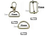 D Rings for Bags 70Pcs 25mm Metal Swivel Keychain Hooks and Slide Buckles for Bag Making Hardware, DIY Handicraft Backpacks, Handbags, Key Lanyards, Purse Bag Straps and Dog Collars (Bronze) - Image 2