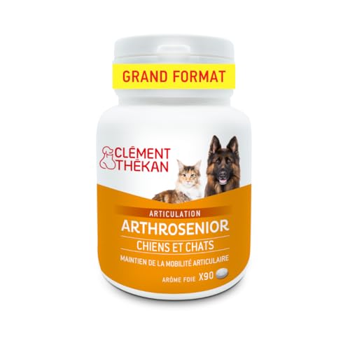 Clément Thékan Arthrosenior Grand Format – Aide à la mobilité articulaire chez le chien et le chat – Stimule la régénération du cartilage – 90 comprimés sécables aromatisés