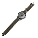 Sonew Orologio Al Quarzo da Uomo con Quadrante Grande, Cinturino in Pelle PU retrò, per Eventi Sportivi, Aziendali e Casual, Verde (GREEN)