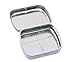 Mini Skater 2.23 x1.76 x 0.55 inch Metal Tin Box Portable Small Container Storage Case with Solid Hinged Top for Drawing Pin Nail Art Bead Earring and Jewelry Craft Organizing,4Pcs (White)
