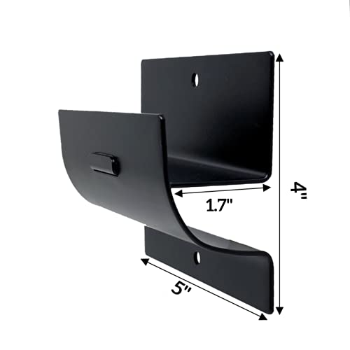 Tetra-Teknica Gmh-01-2P 4-In Steel Wall Mount Ladder And Wheelbarrow Hanger, Matte Black, Pack Of 2 #TOP1