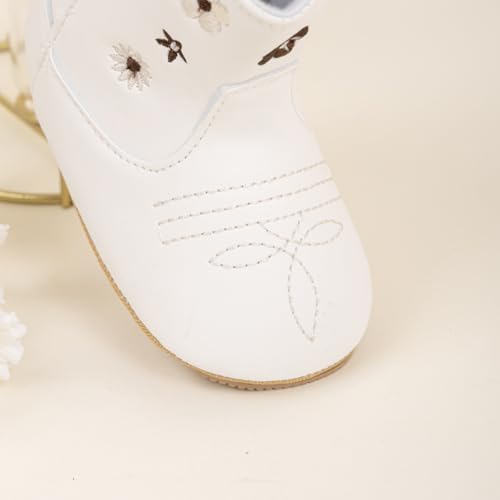 Image of Meckior Baby Girls Cowboy Tassel Boots Side Zipper Moccasins Soft Bottom Non-Slip Toddler Shoe