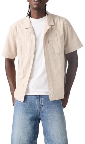 Levi's Men's Short Sleeve Classic Camper Shirt, (New) Pumice Stone,