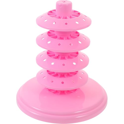 OUNONA Multi-Hole Cotton Candy Display Stand 6.7 Inch Pink Cake Pop Holder for Party Lollipops and Marshmallow Organization