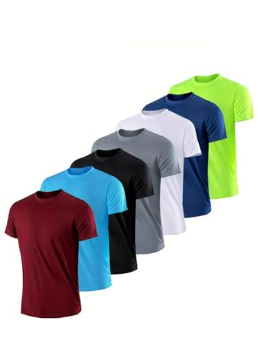 T-shirt coupe ajustée homme lot de 7 pièces anti transpiration confort