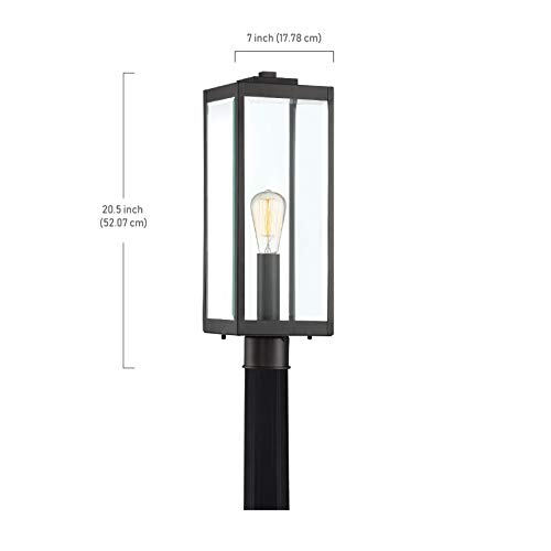 Quoizel Wvr9007Ek Westover Modern Industrial Outdoor Post Mount Lighting, 1-Light, 150 Watt, Earth Black (21"H X 7"W) #TOP1