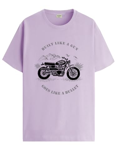 Image of ADRO Men's Royal Bike Design Printed 100% Cotton T-Shirt - Regular Fit, Printed T-Shirts for Men
