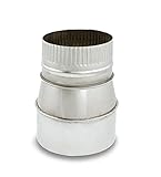 Reducción de acero inoxidable para estufas y chimeneas de leña  serie lisa - Diámetro grande 200 mm, Diámetro pequeño 150 mm