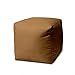 HomeRoots 17" Cool Warm Mocha Brown Solid Color Indoor Outdoor Pouf Ottoman