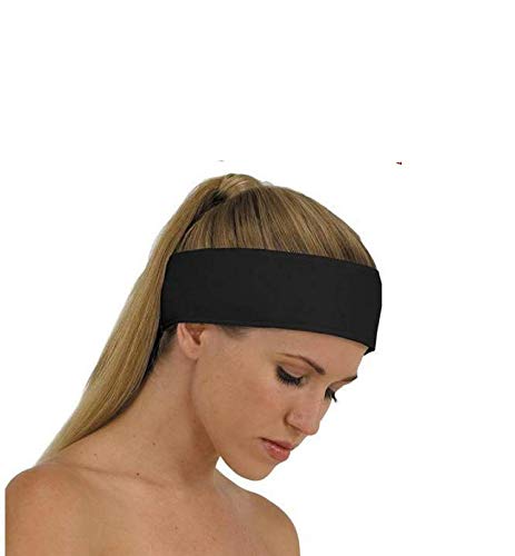 Empire Headband Make Up Beauty Toweling Towel Spa Salon Facial Adjustable With Button Case (Black)