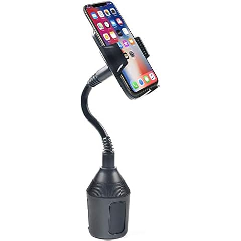 DBREAKS Universal mobile phone car holder, 360° rotatable can holder, black cup holder for car, cup mount for smartphones up to 8.4 cm Cover