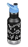 Klean Kanteen Kid's Kid Insulated Classic 12oz W/ Sport Cap - Paper Dinos