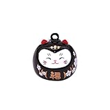 SUPVOX Cat Collar with Bell Fengshui Lucky Cat Bell Neko Cat Bell Pendants Japanese Cat Bell Fortune Charms for DIY Craft Backpack Purse Bag Charms Black Cat Bells