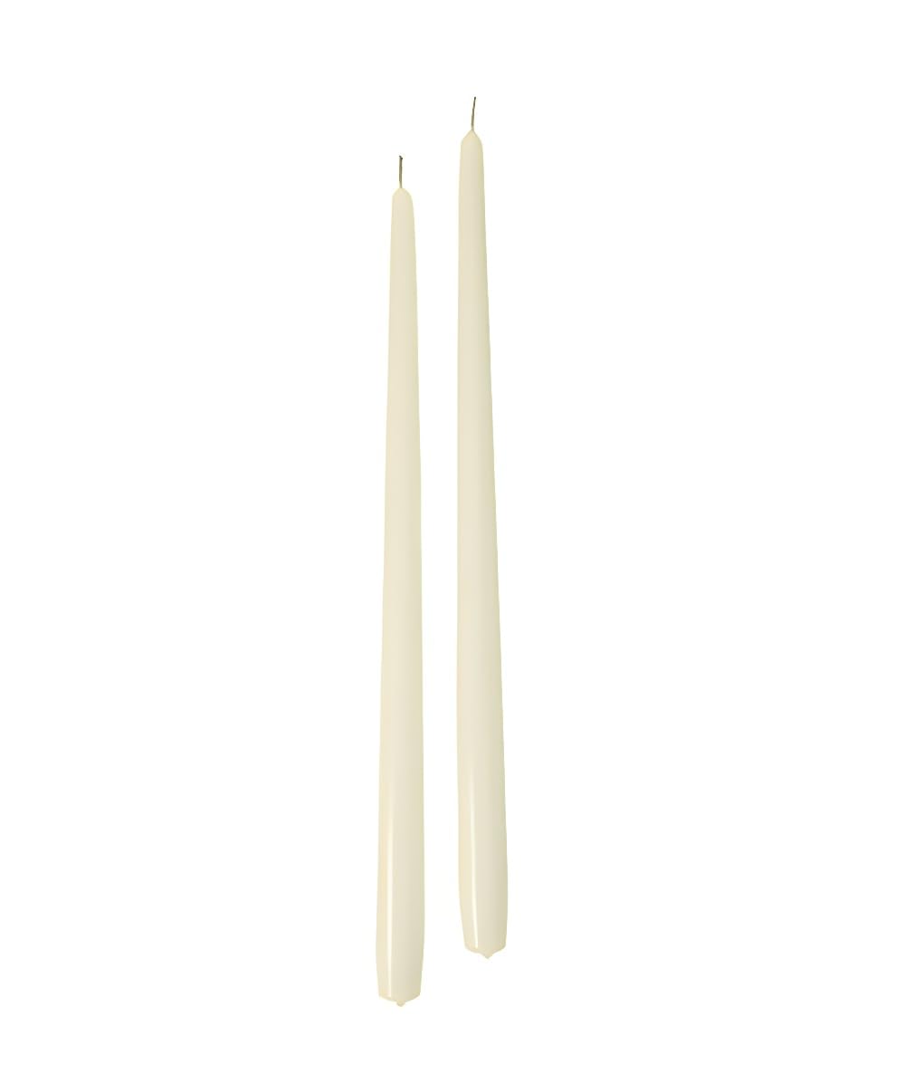 Cereria di Giorgio Risthò Conical Candles for Candlestick, Paraffin Wax, Cream, 2.2 cm, 6 Pieces