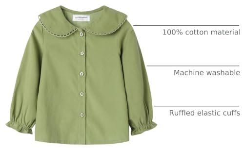 Image of Mud Kingdom Little Girls Corduroy Shirt Button Down Long Sleeve Lace Collar