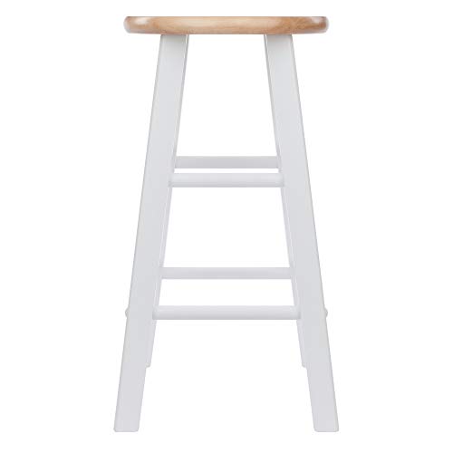 Winsome Element Counter Stools, Natural & White, 24", Walnut, 2 Piece Set #TOP1