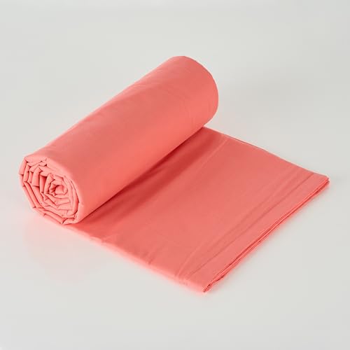 Image of 100% Pure Cotton 3 Layer Dohar, Double Bed Blanket Comforter, (90''X100'' / 230X254 CM), Uni Plain, Skin Friendly Dohar, Color - Coral