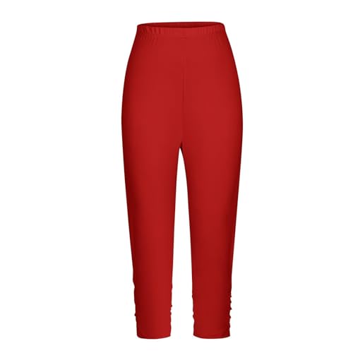 Moonker Girls Skinny Straight Pants Casual Elastic High Waisted Stretchy Solid Color Trendy 3/4 Tights Girls4