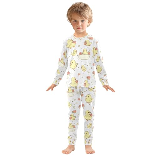 senya Washing Yellow Duck Watermelon Pajamas Set Long Sleeve Soft Cotton Sleepwear 2 Piece3