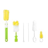 CONJUNTO PERFECTO PARA CEPILLOS DE BOTELLA: Un conjunto de 6 piezas de cepillos nuevos y de alta calidad para una limpieza efectiva de residuos. Apto para biberones, tazas, tetinas, sacaleches, etc. Gran regalo para principiantes.
