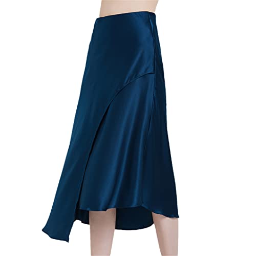 Jupe longue soie de mûrier femme vêtement été fluide taille 36 noir