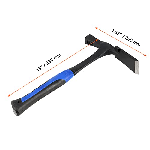Sinjeun 2 Pack 38 Oz Brick Hammer Flat Head Rock Hammer, Geological Hammer, Forged Steel Construction With Fiberglass Handle Masonry Hammer For Geological Prospecting - 13 Inch #TOP1