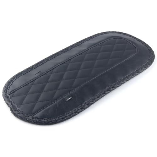 Bavoir de garde-boue arrière moto cuir noir pour selle solo Harley Touring