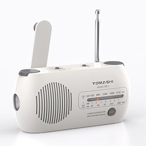 FM/AM/NOAA Weather Radio, Hand Crank Emergency Radio with Flashlight, SOS Alarm, Rechargeable & Battery Operated for Outdoor & Emergency Use