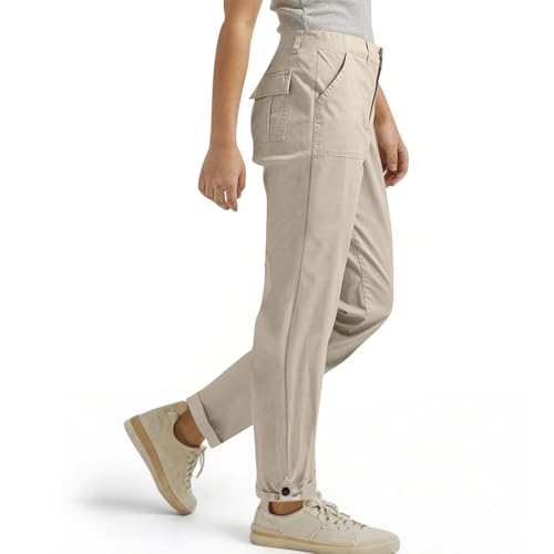 Womens Work Pants High Waisted Lightweight Cargo Joggers Relaxed Fit Petite Rolled Hem Chinos Dressy Casual Crop Pants4