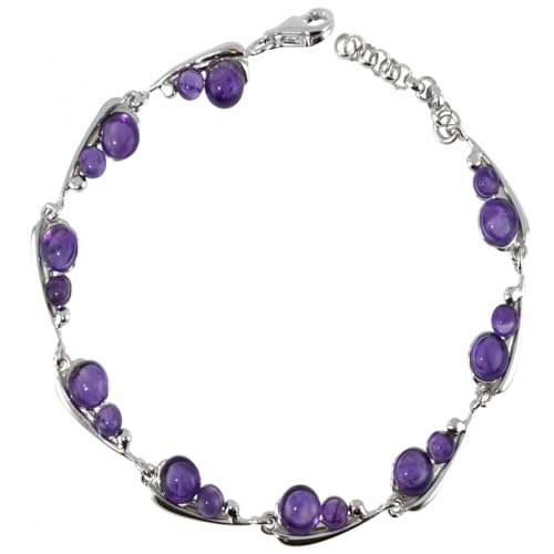 Bracelet en argent rhodié et pierre naturelle B7001, le cadeau idéal de style français