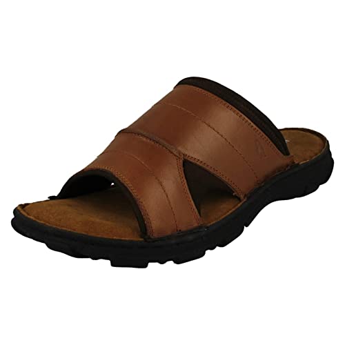 Hush Puppies Austin Herren-Sandalen, Hellbraun, Hellbraunes Leder, 43 EU