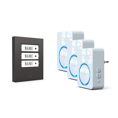 m-e Funkklingel BELL-523 AC Anthrazit mit Sender und Empfänger...