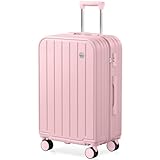 Picture of AnyZip Suitcases with Wheels,24 Inch Checked Lightweight TSA Locked Hard Shell Luggage with Wheels for Women and Kids （Pink）