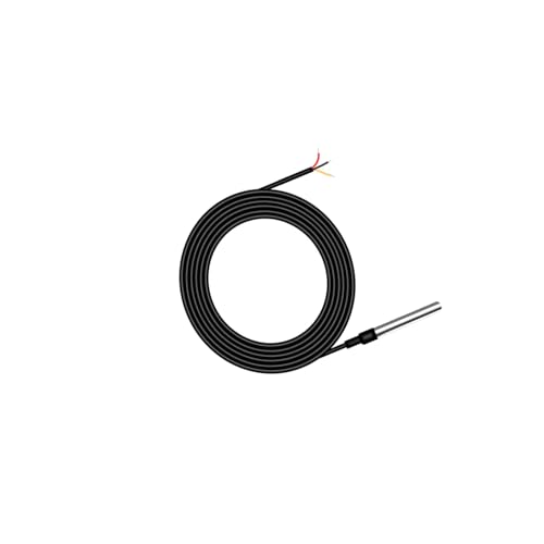 Digitaler Temperatursensor 1M,ENOPYO Wasserdichte Temperaturfühler Temperaturkabel,Edelstahl Sonde,Kompatibel mit Shelly Temperatursensor,Arduino und Raspberry Pi, Inklusive Ebook(1 Stk)