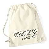 Huuraa Rucksack Düsseldorf verliebt Geschenk 12 Liter Natural Baumwolle Düsseldorf Accessoire