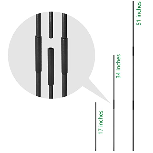Garden Stakes 17 Inch 30 Pack Solid Glass Fiber Plant Support Rod Tomato Trellis Stakes (Black) #TOP1