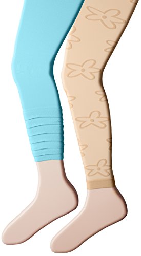 Jefferies Socks Girl's 2-6X Layers and Daisy Footless Tights 2 Pair Pack