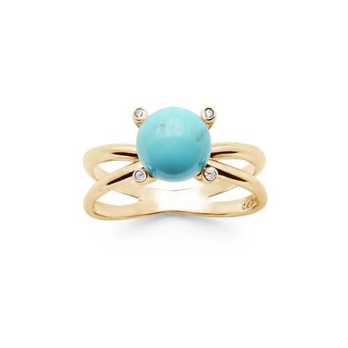Bague solitaire turquoise au design de croix croisée bohème unique - 2