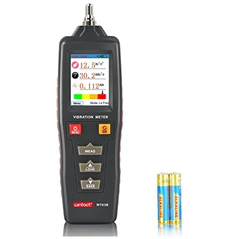 Wintact Handheld Digital Mechanical Vibration Meter, 0.01~199.9mm/s, Mechanical Vibration Analyzer Tester Gauge, Acceleration, Velocity, Displacement Measurement for HVAC, Motors, Engines, Generator Cover