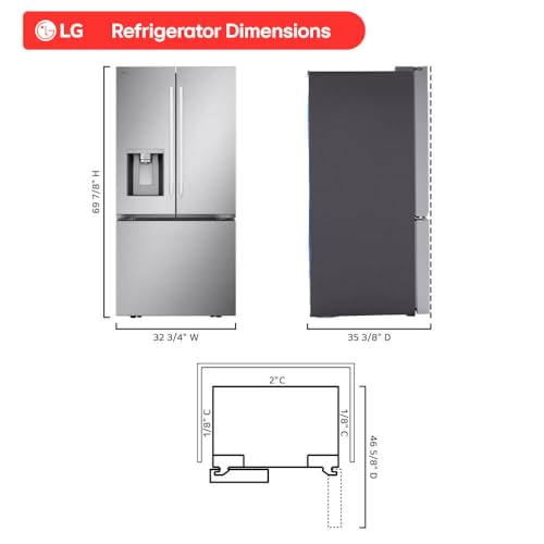 LG LF25H6330S 25 Cu. Ft. Stainless 3-Door French Door Refrigerator on Fridge.com