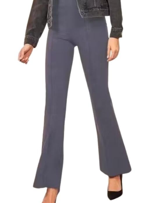 Image of Modern Women Stylish Straight Fit Casual Office Trousers for Daily Comfort and Elegant Look Grey M