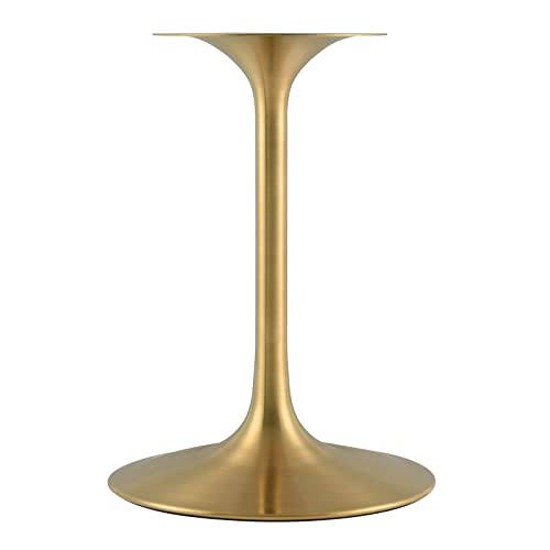 Image of Modway Lippa 36 inch Mid-Century Dining Table with Round Artificial Marble Top in Gold White