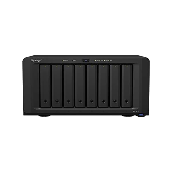 Synology DS1821+ 8-Bay Diskstation NAS (AMD Ryzen V1500B Quad-Core 2,2 GHz 4 GB DDR4 ECC SODIMM 4 x 1 GbE RJ-45 LAN-Port)