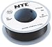 NTE ELECTRONICS WH24-00-25 HOOK-UP WIRE, 25FT, 24AWG, CU, BLACK (5 pieces)