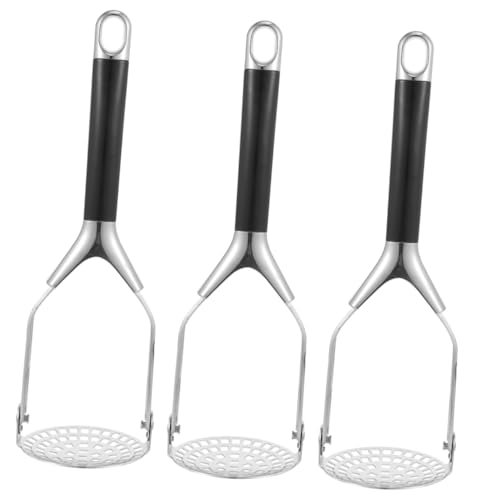Kartoffelstampfer, 3 Stück, Edelstahl, Kartoffelpresse, manuell, Kartoffelstampfer, Kartoffelpresse, Stampfer, Küche, Kartoffelstampfer, Obststampfer, Edelstahl, Kartoffelzerkleinerer, Zitronennahrung
